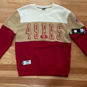 BRAND NEW 49ers Sweatshirt Red+Cream+White Crewneck